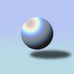 My floating sphere in shades of blue to gray