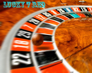 My Lucky 7 Red Roulette wheel and sphere in motion.